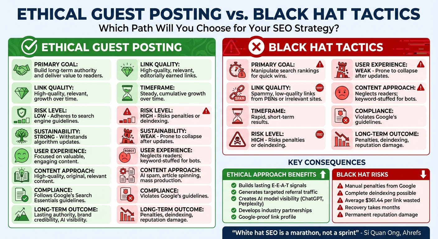 Ethical Guest Posting vs Black Hat Tactics: Complete Comparison