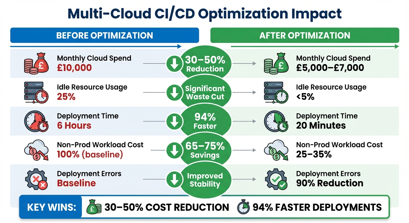 Multi-Cloud CI/CD Optimization Results: Before vs After Metrics