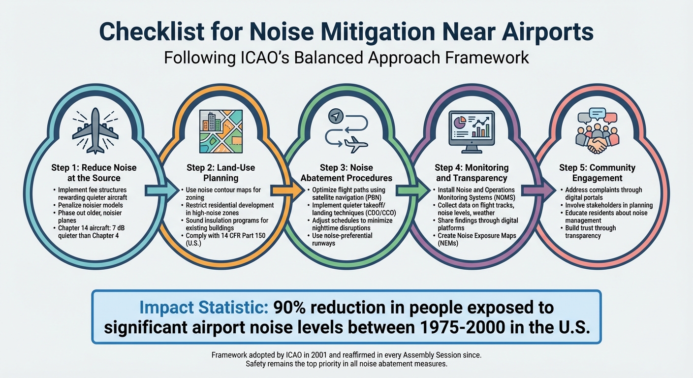 ICAO Balanced Approach to Airport Noise Management: 5-Step Framework