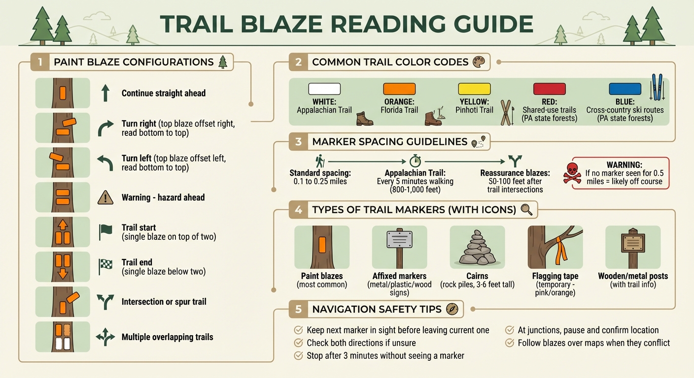 Guide to Reading Trail Blazes and Marker Configurations
