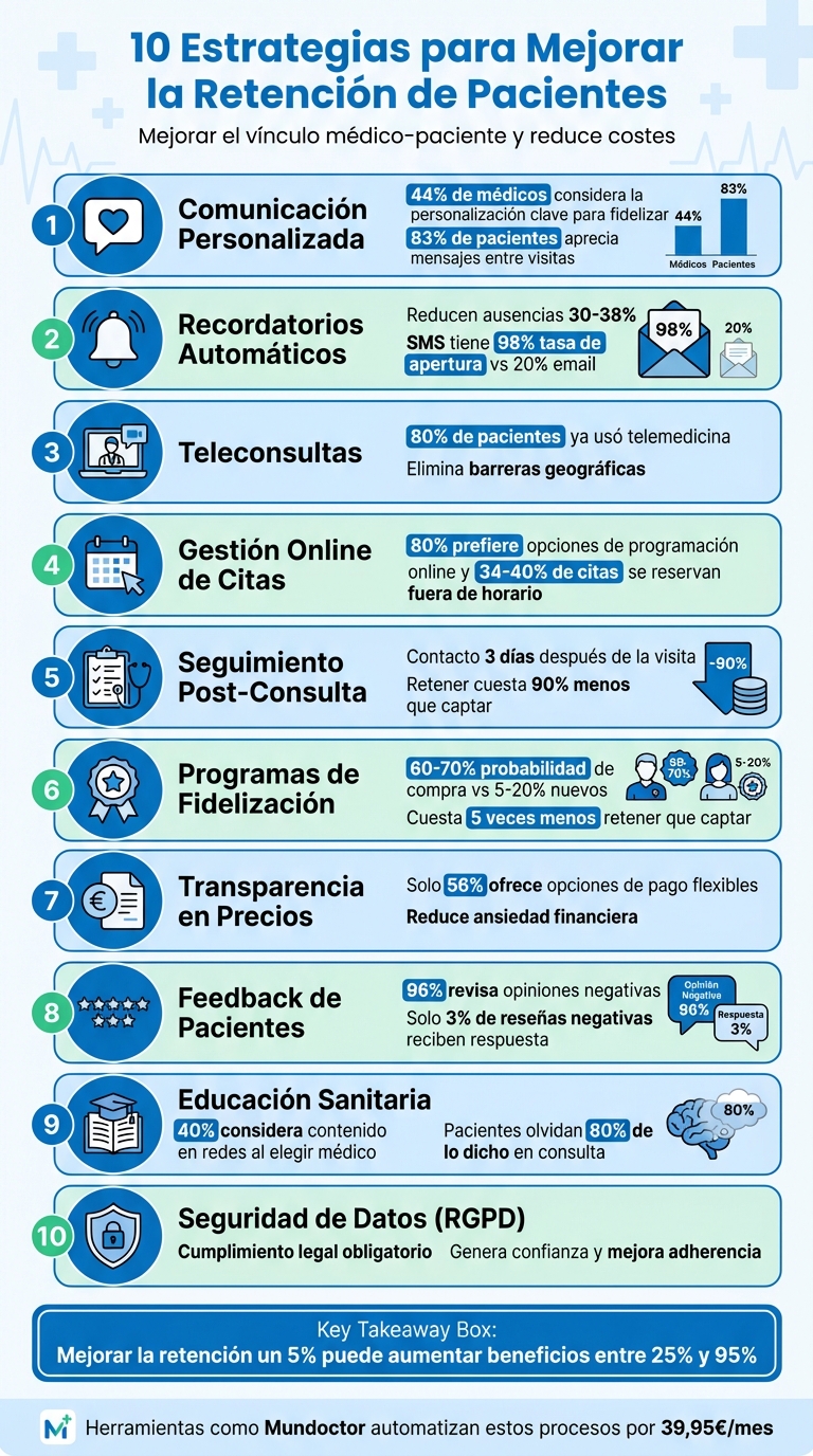 10 estrategias efectivas para mejorar la retención de pacientes en consultas médicas