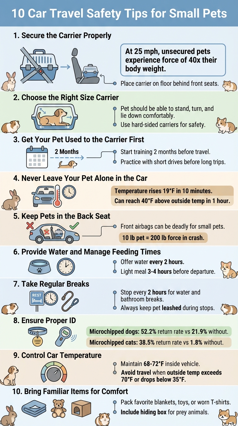 10 Essential Car Travel Safety Tips for Small Pets Infographic