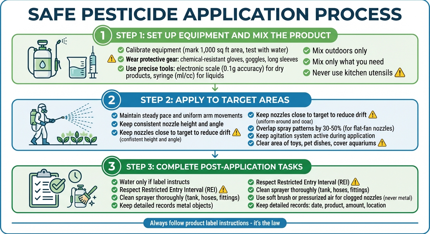 Safe Pesticide Application: 3-Step Process Guide