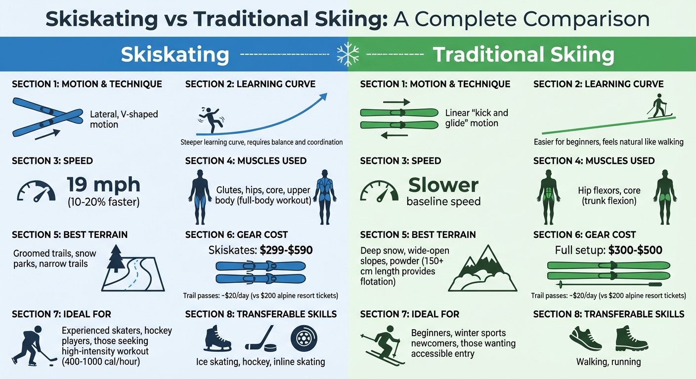 Skiskating vs Traditional Skiing: Complete Comparison Guide