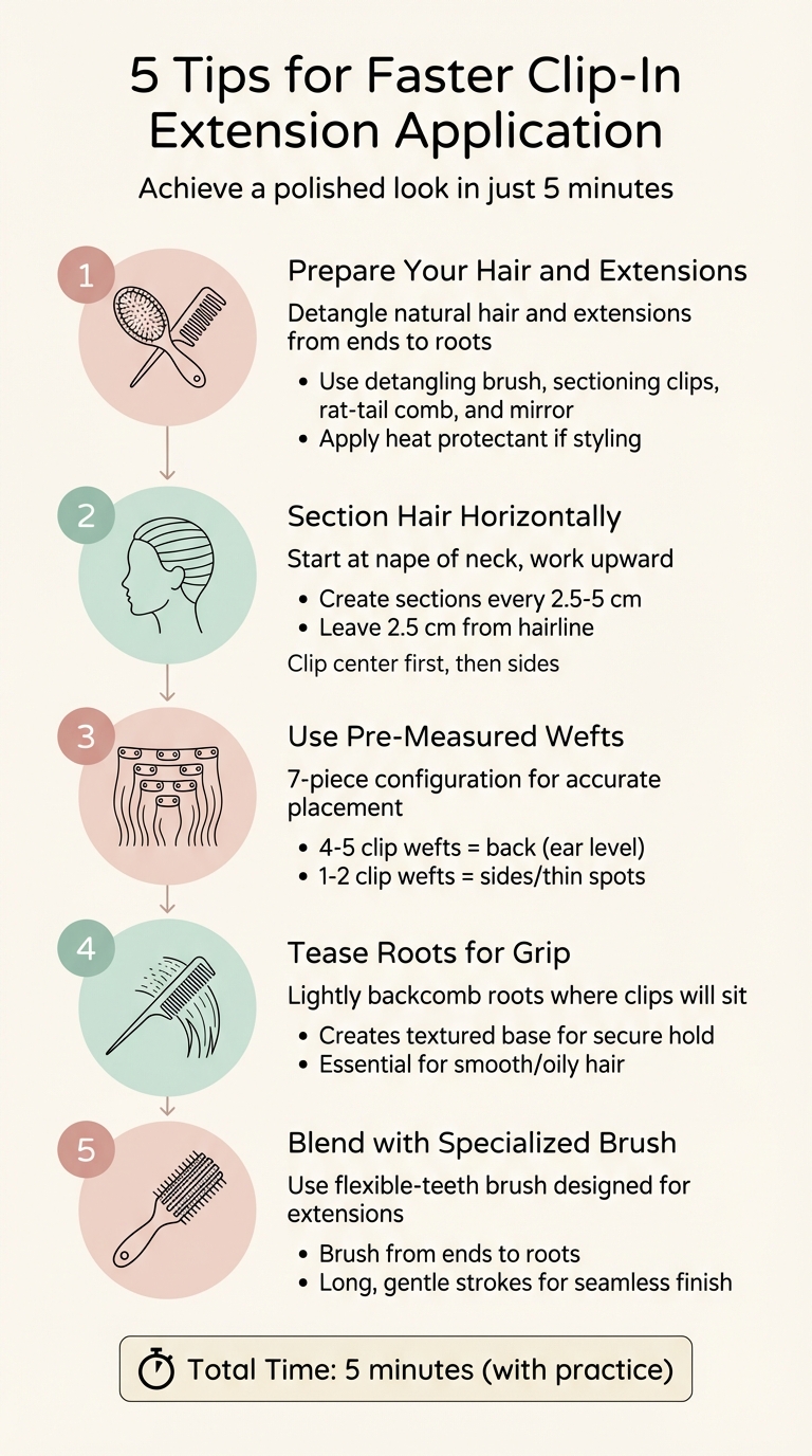 5-Step Guide to Applying Clip-In Hair Extensions in 5 Minutes