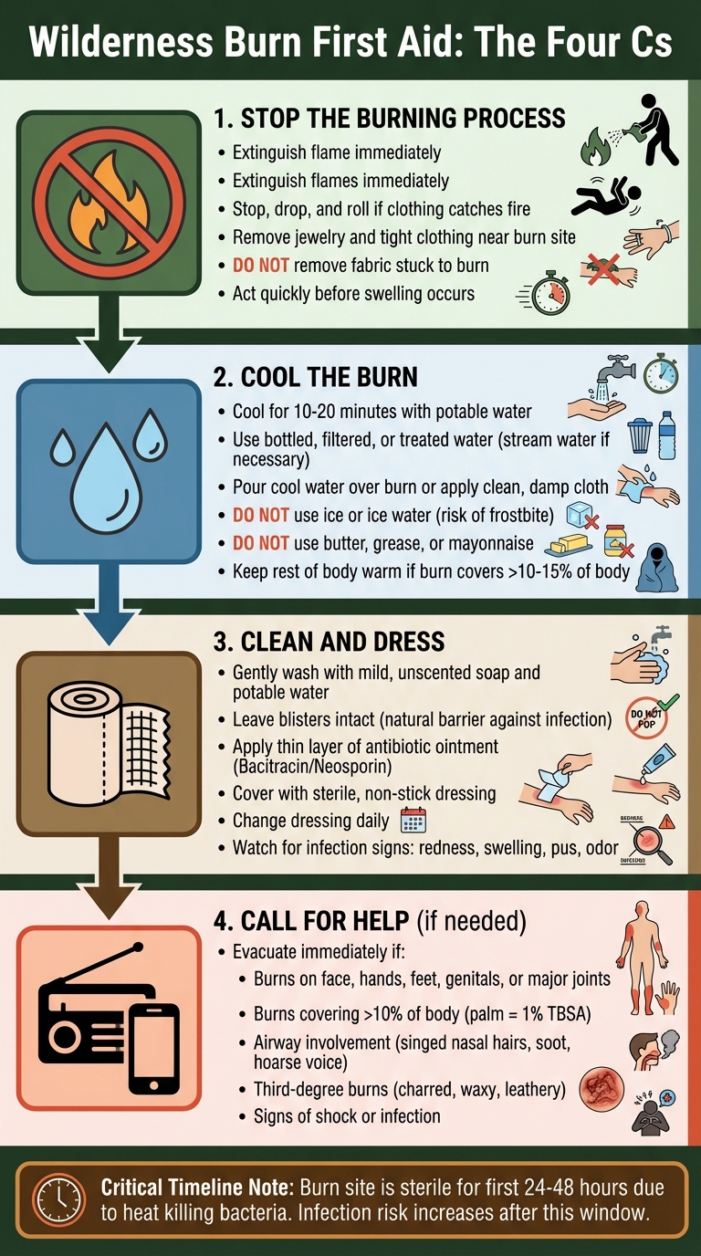 Wilderness Burn First Aid: 4-Step Emergency Response Guide