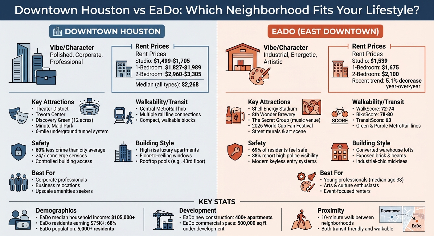 Downtown Houston vs EaDo Neighborhood Comparison: Rent, Amenities, and Lifestyle