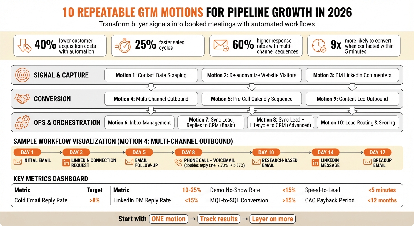 10 GTM Motion Workflows for B2B Lead Generation and Pipeline Growth