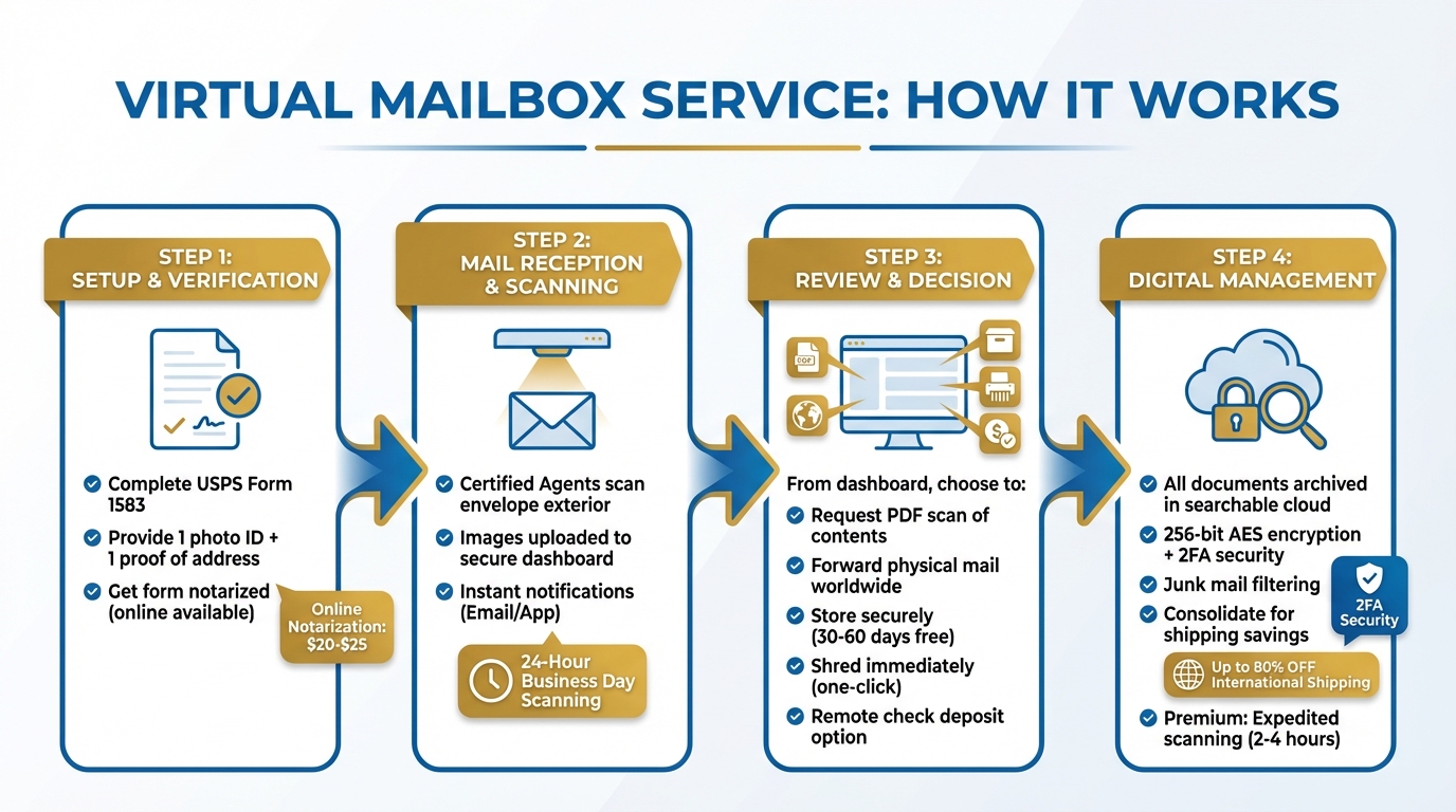 How Virtual Mailbox Services Work: 4-Step Process from Setup to Mail Management