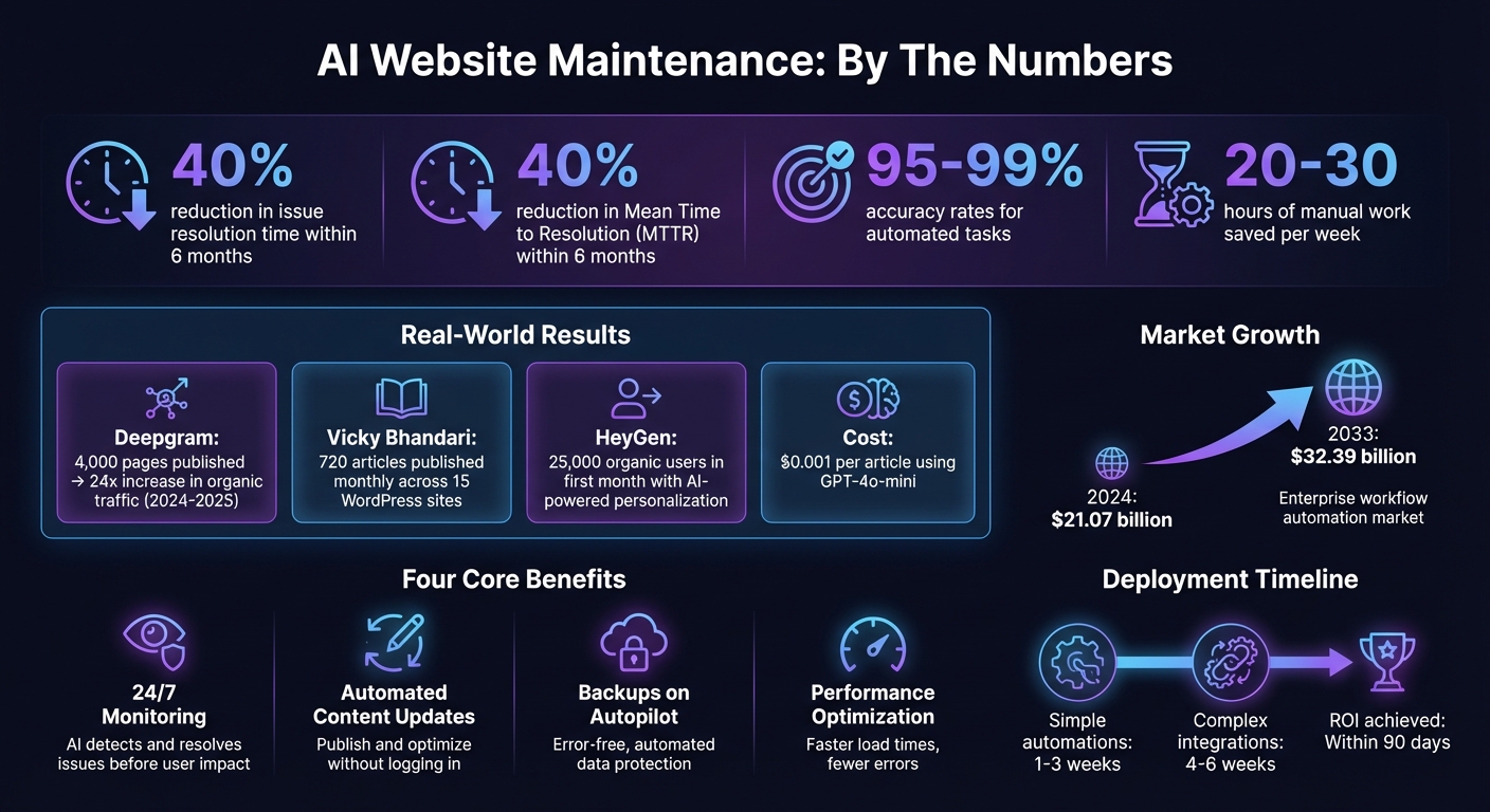 AI Website Maintenance Benefits: Key Statistics and Time Savings