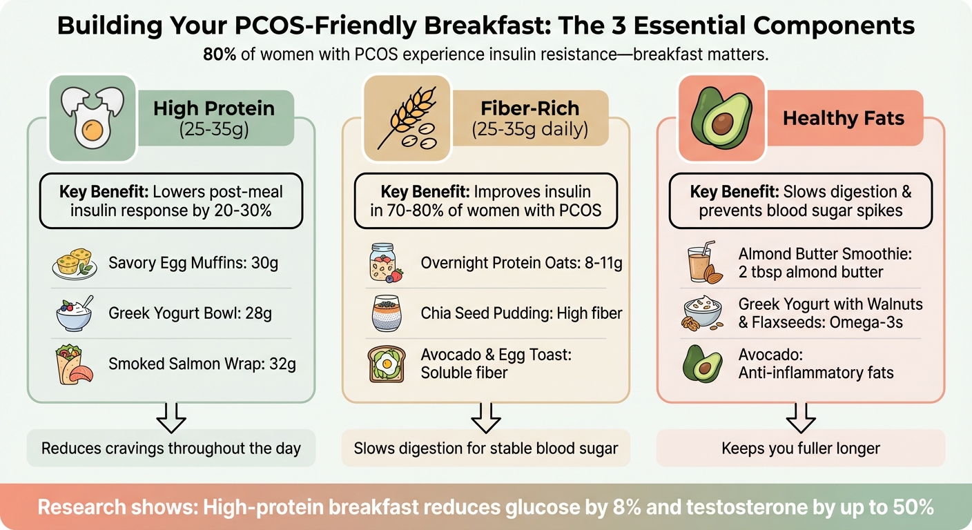 PCOS-Friendly Breakfast Components: Protein, Fiber, and Healthy Fats Guide