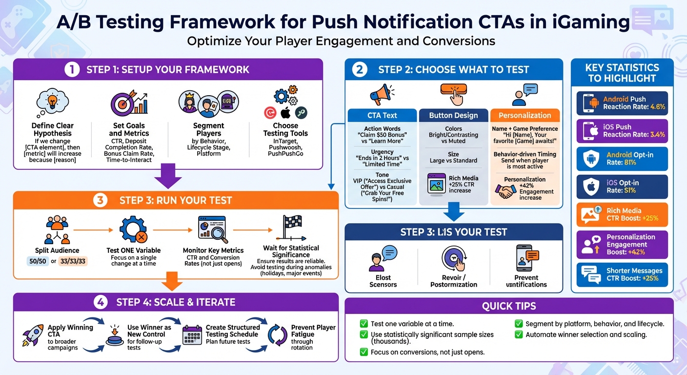 Push Notification Ctas: A/B Testing Strategies 1 A/B Testing Framework for Push Notification CTAs in iGaming