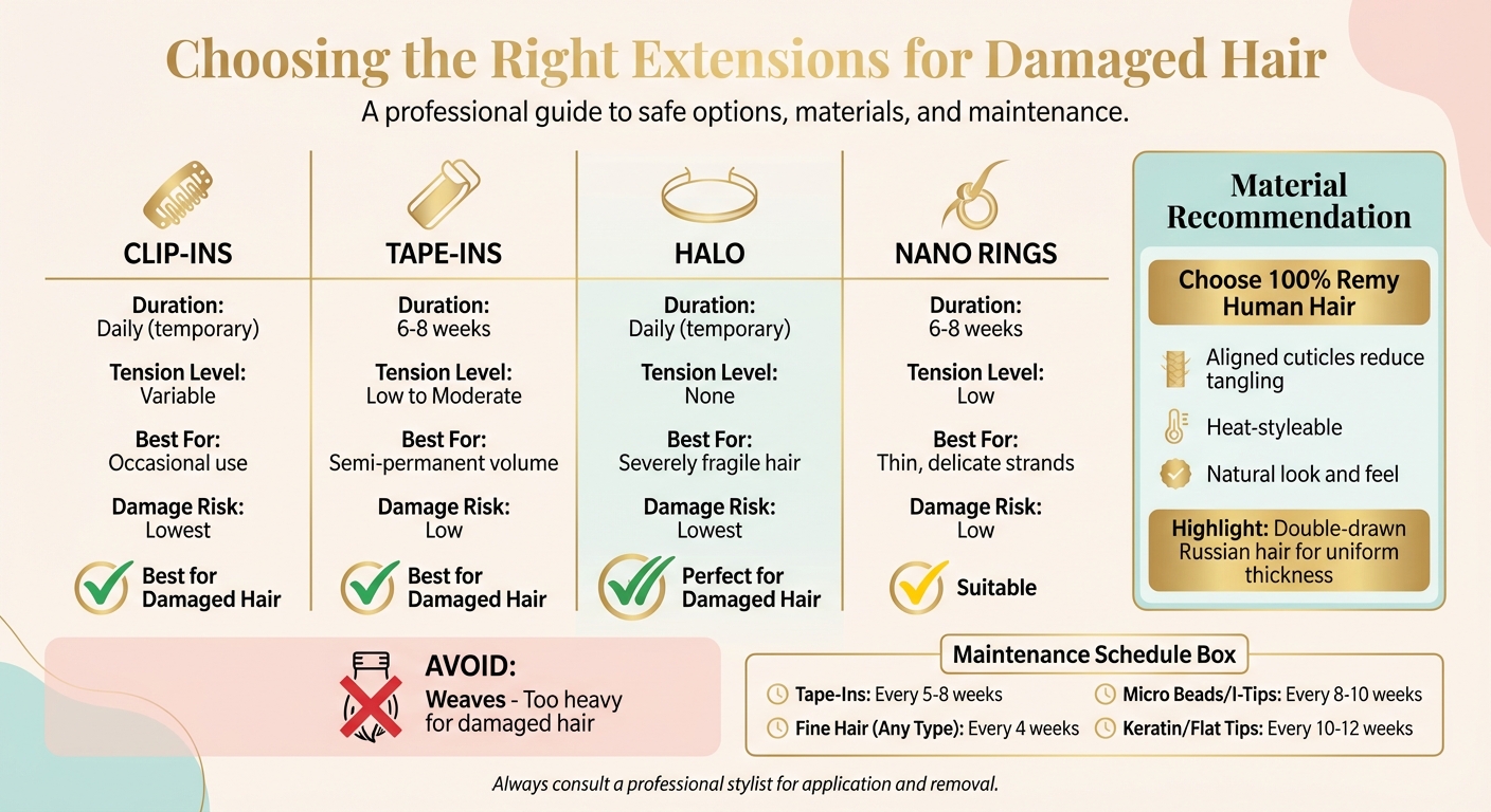 Hair Extension Types Comparison for Damaged Hair