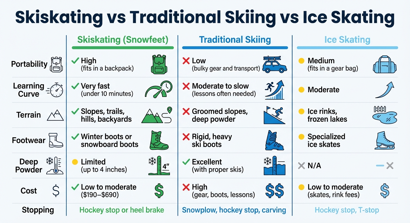Skiskates vs Perinteinen hiihto vs Luistelu: Täydellinen vertailu