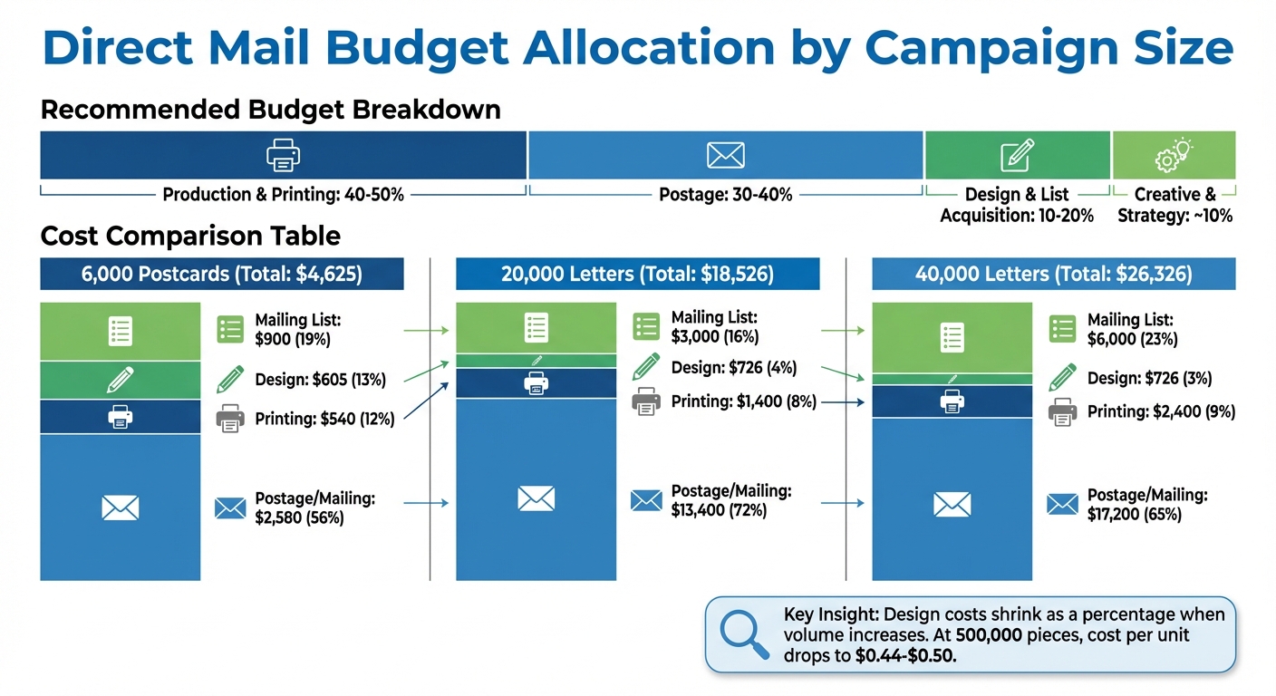 Direct Mail Budget Allocation Breakdown by Campaign Size