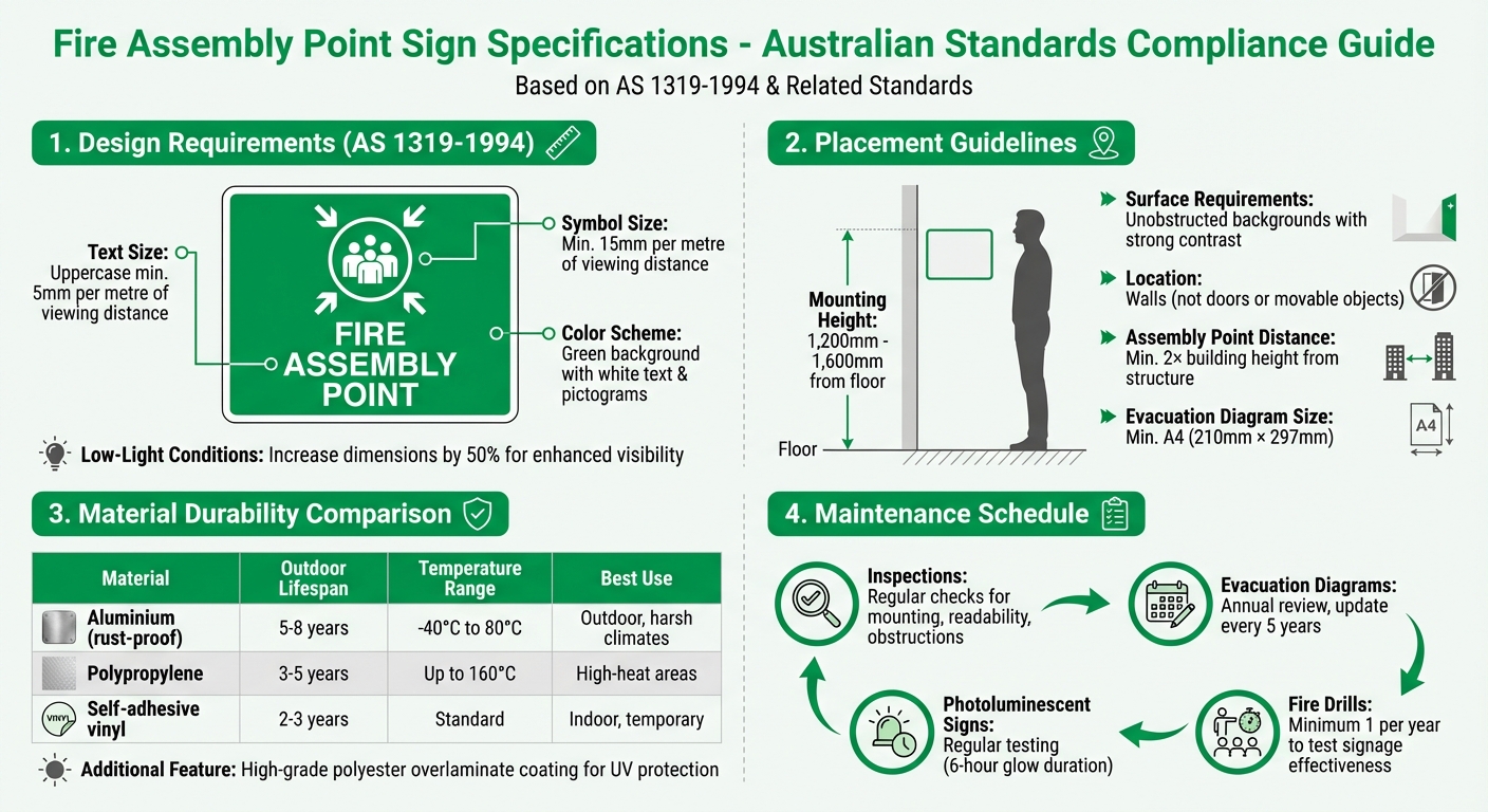 Fire Assembly Point Sign Specifications and Requirements Guide Australia