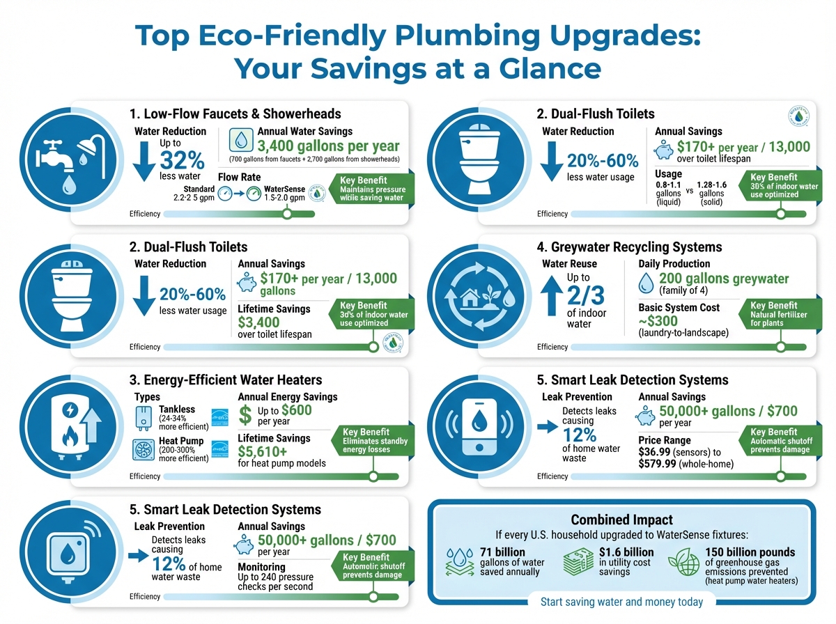 Top 5 Eco-Friendly Plumbing Upgrades: Water & Cost Savings Comparison
