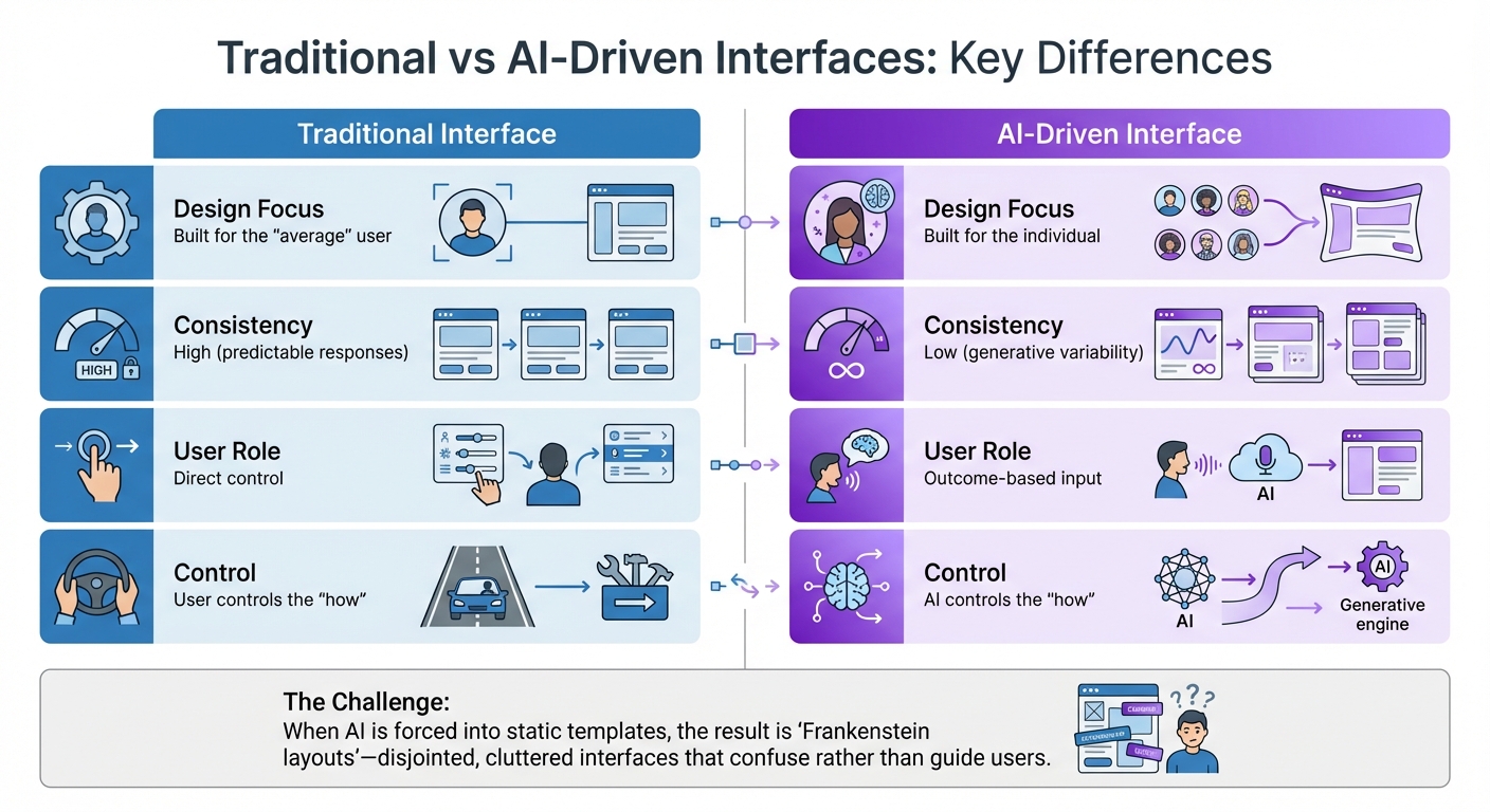 Traditional vs AI-Driven Interface Design Comparison