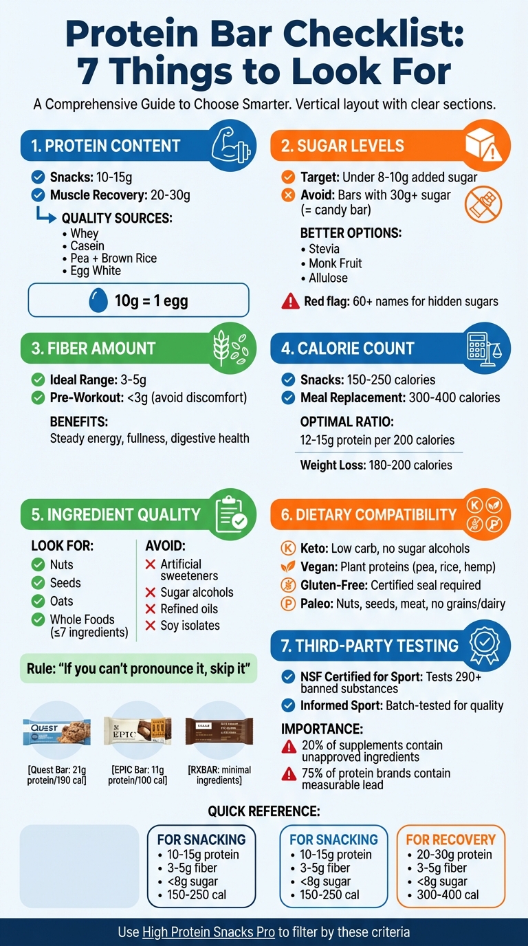 Protein Bar Selection Guide: 7 Essential Criteria with Recommended Ranges