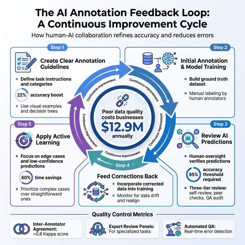 AI Annotation Feedback Loop: 5-Step Process for Improving Model Accuracy