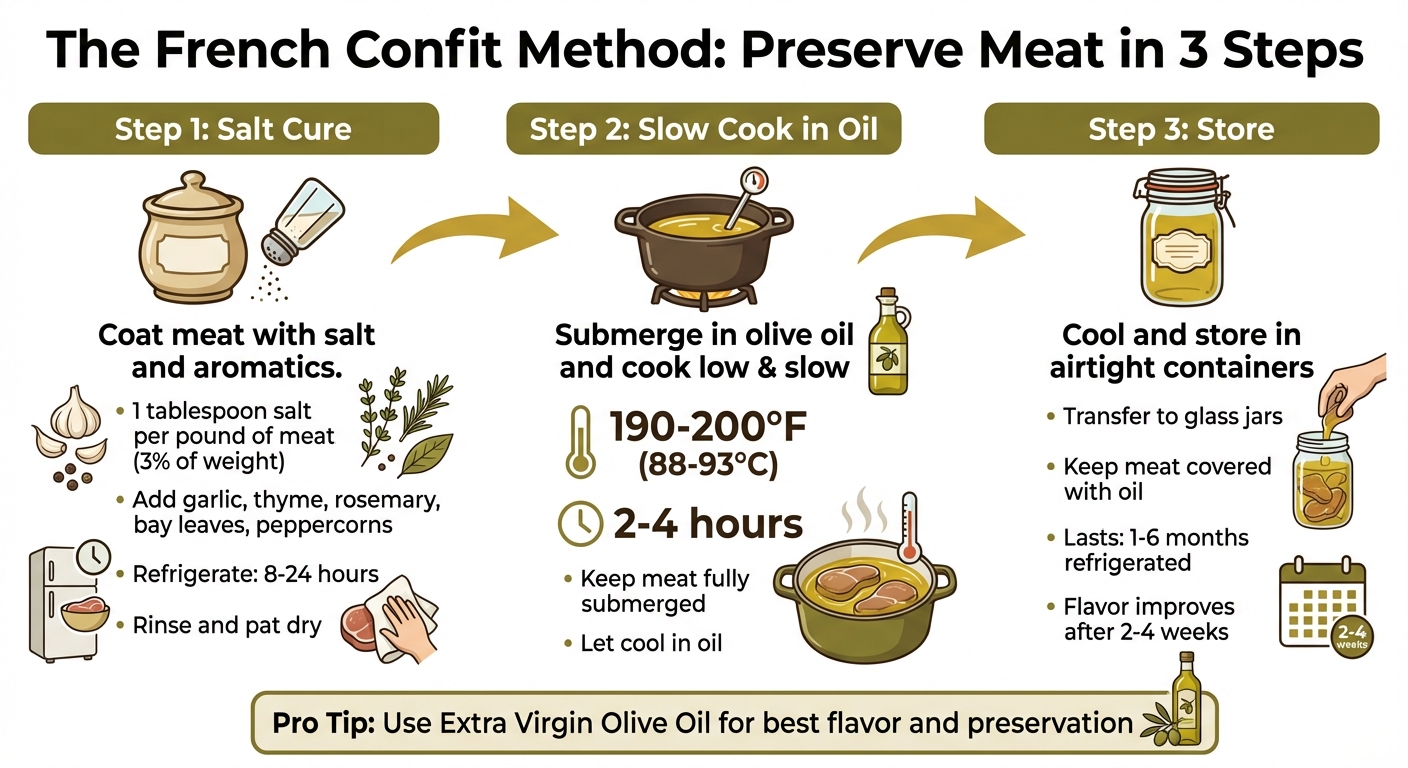 French Confit Method: 3-Step Process for Preserving Meat in Olive Oil
