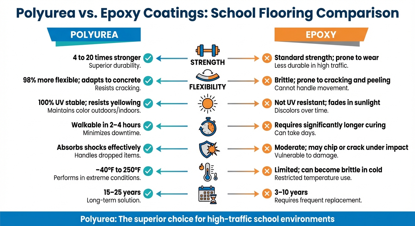 Polyurea vs Epoxy School Flooring Comparison Chart