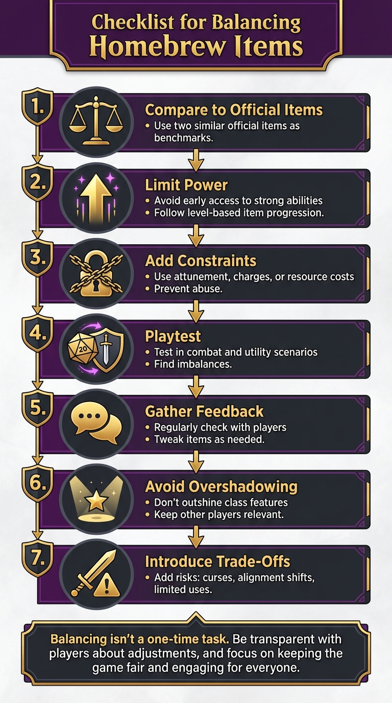 7-Step Checklist for Balancing Homebrew RPG Items
