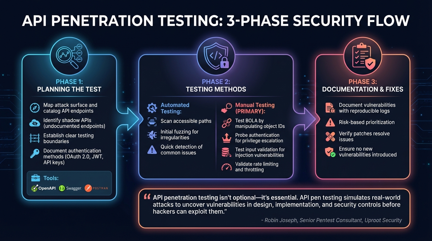 API Penetration Testing Process: 3-Phase Security Workflow