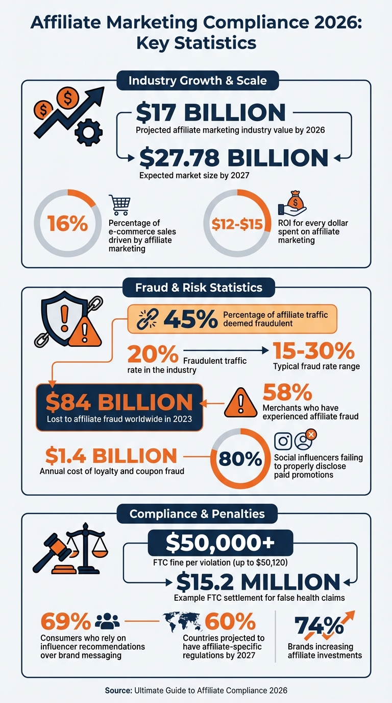 Affiliate Marketing Compliance Statistics 2026: Industry Growth, Fraud Rates, and Penalties
