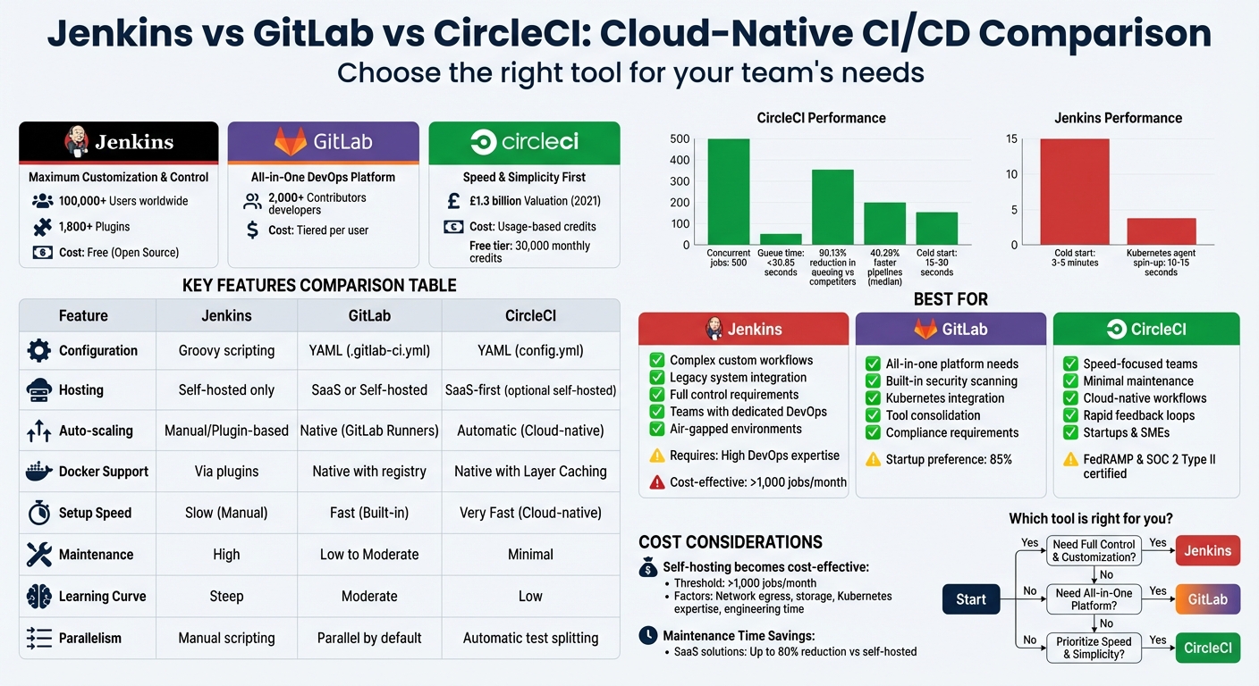 Jenkins vs GitLab vs CircleCI: Complete CI/CD Feature Comparison