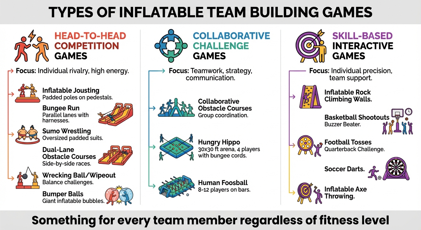Types of Inflatable Team Building Games: Competition vs Collaboration vs Skill-Based