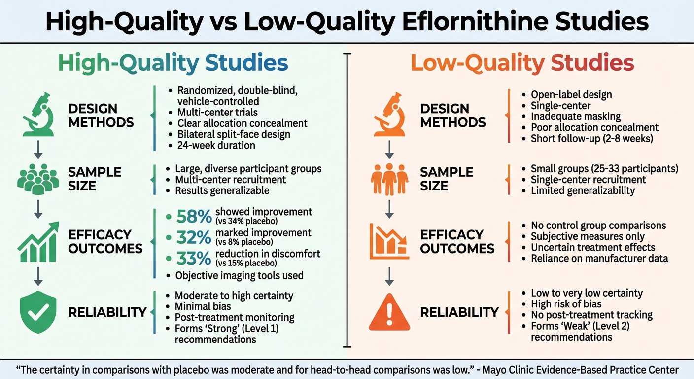 High-Quality vs Low-Quality Eflornithine Studies Comparison