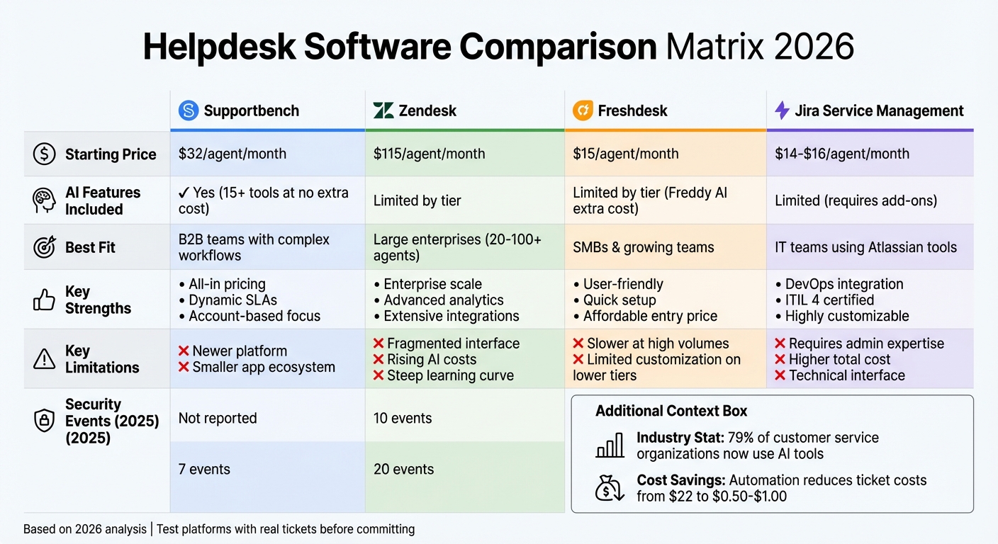 Helpdesk Software Comparison 2026: Pricing, Features & Best Fit