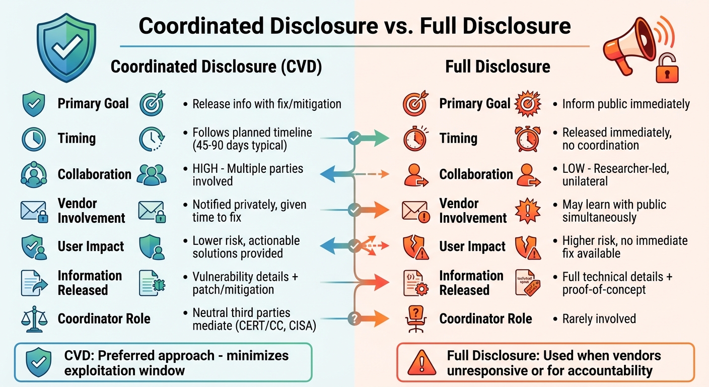 Coordinated Disclosure vs Full Disclosure: Key Differences in Vulnerability Management