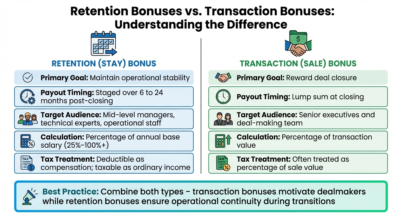 Retention vs Transaction Bonuses: Key Differences for Employee Retention