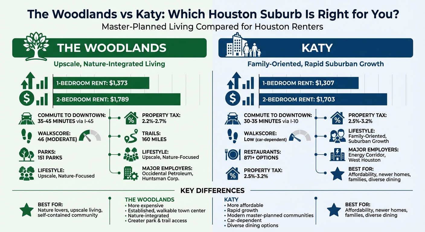 The Woodlands vs Katy Houston Suburbs Comparison Chart