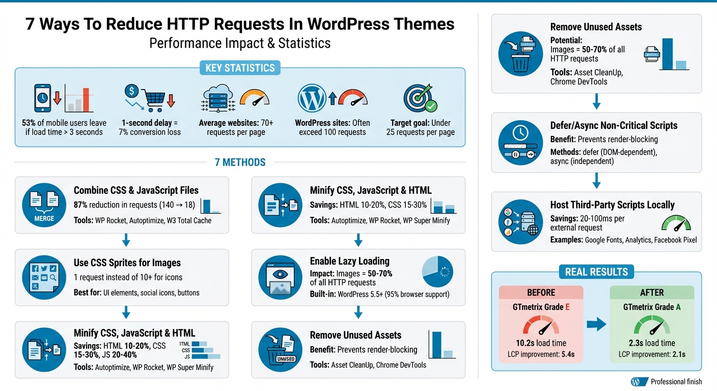 7 Ways to Reduce HTTP Requests in WordPress: Performance Impact Statistics