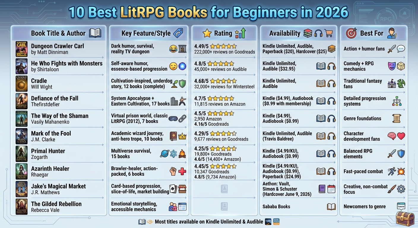 Top 10 LitRPG Books for Beginners 2026 - Quick Comparison Guide