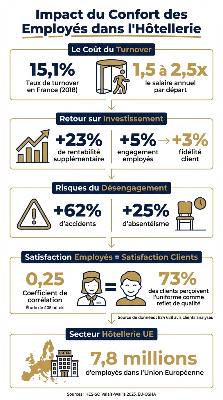 Impact du confort des employés sur la performance hôtelière : chiffres clés