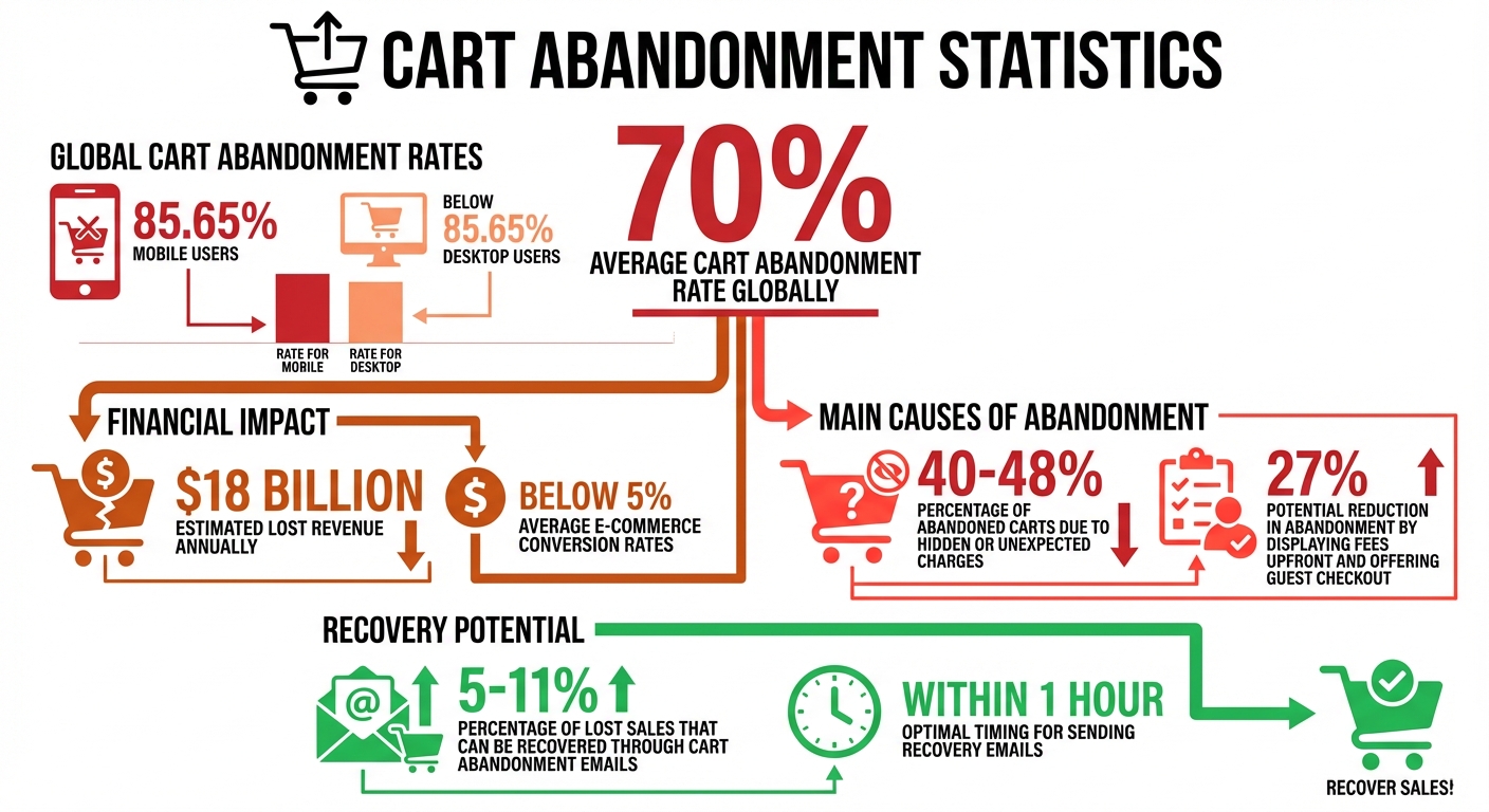 Cart Abandonment Statistics and Key Metrics for E-commerce
