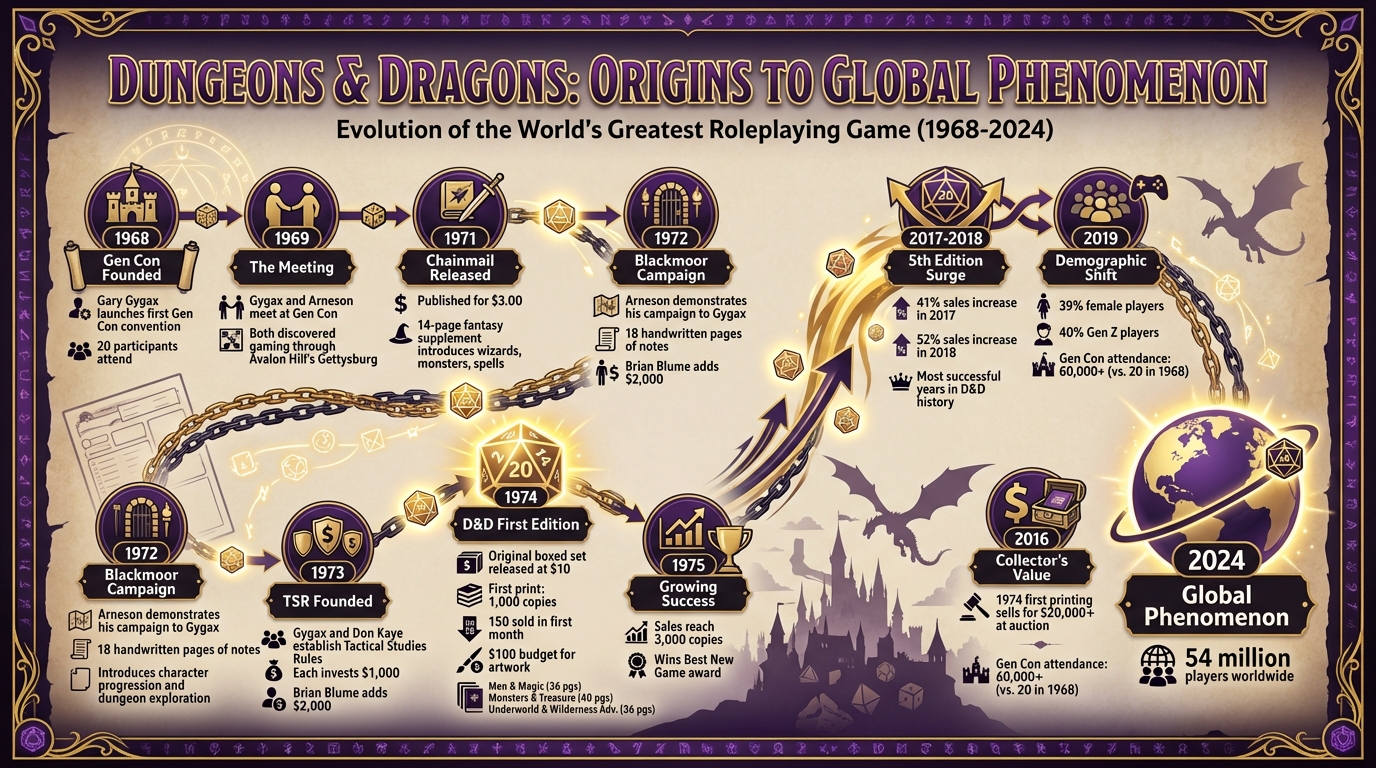 Evolution of Dungeons & Dragons from 1974 to Present