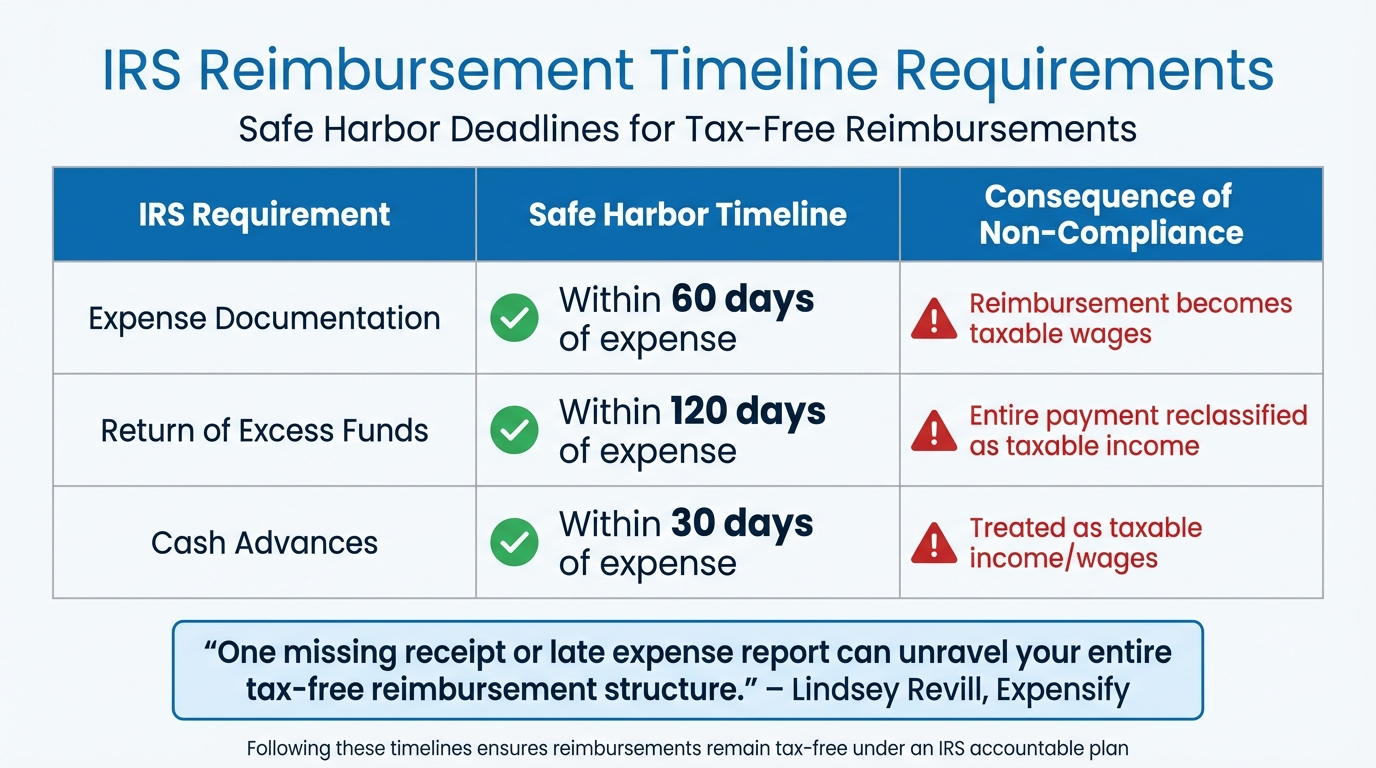 IRS Reimbursement Timeline Requirements and Compliance Consequences