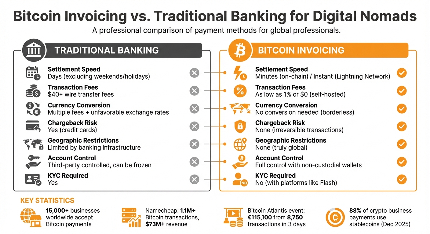 Bitcoin Invoicing vs Traditional Payment Methods for Digital Nomads