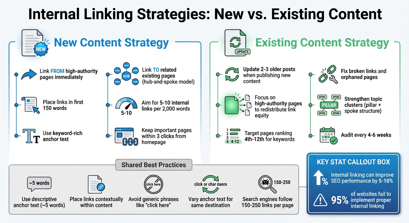Internal Linking Strategies for New vs Existing Content