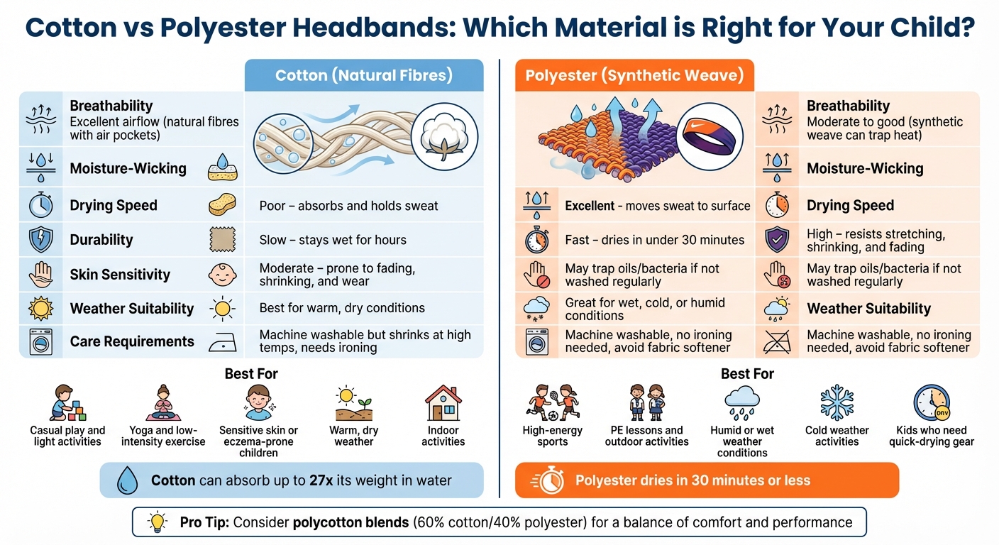 Cotton vs Polyester Headbands: Complete Material Comparison Chart