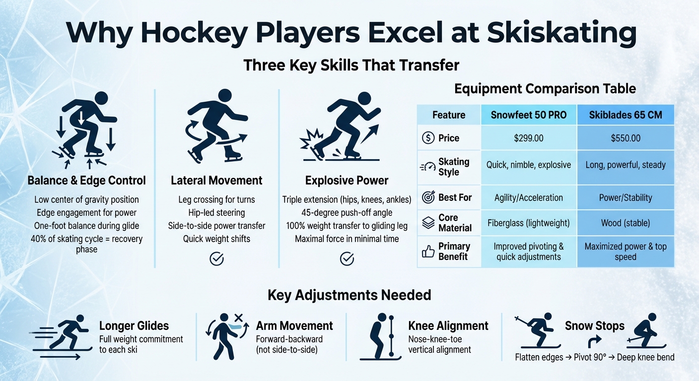 Hockey Skills Transfer to Skiskating: Key Abilities and Equipment Comparison