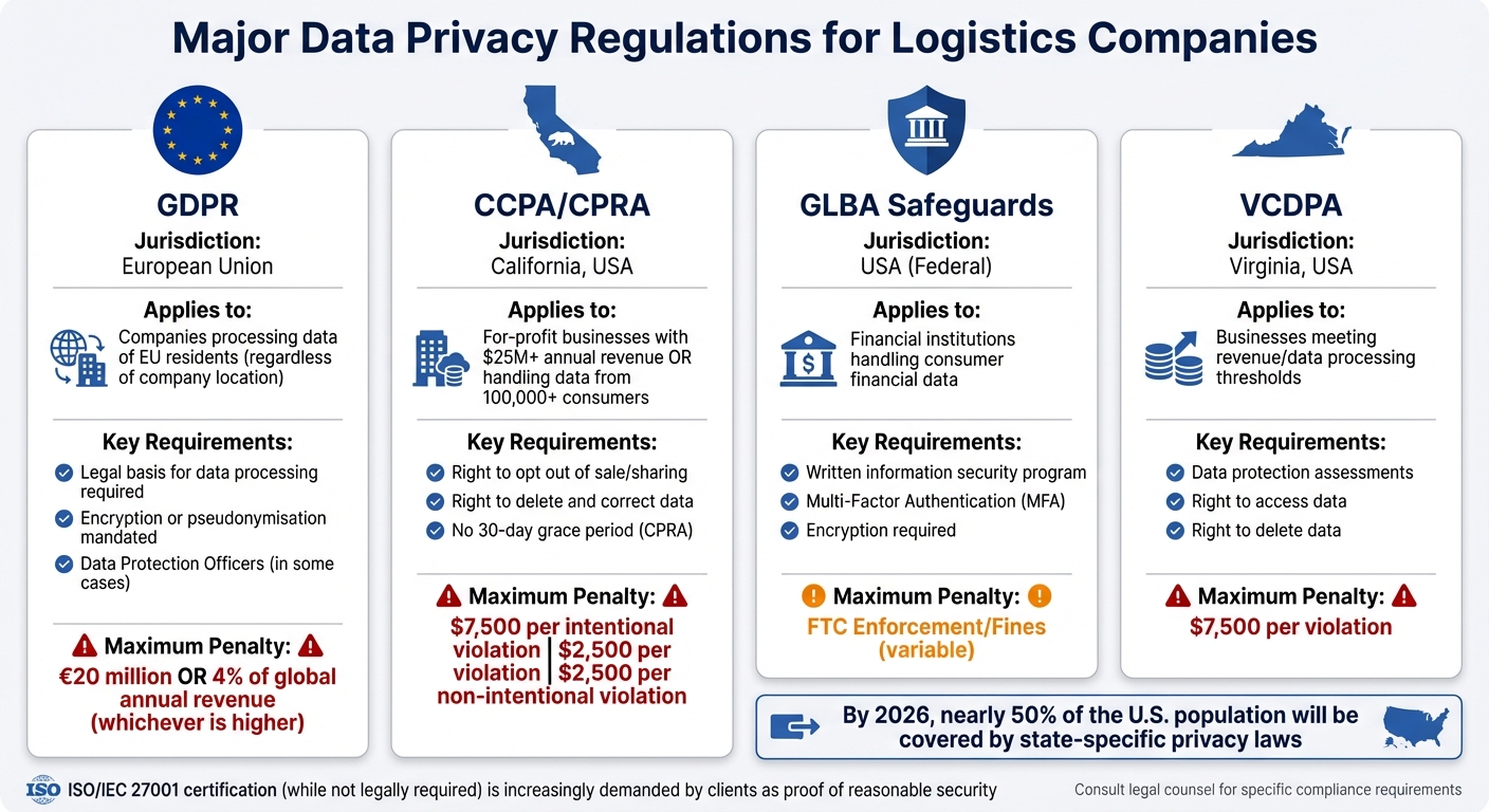 Major Data Privacy Regulations for Logistics Companies: Compliance Requirements and Penalties