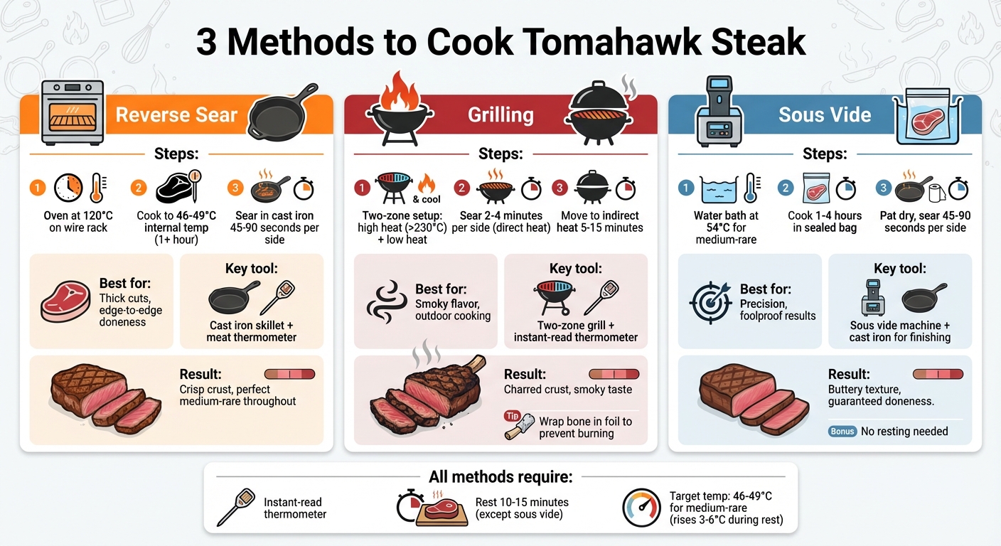 3 Methods to Cook Tomahawk Steak: Reverse Sear vs Grilling vs Sous Vide