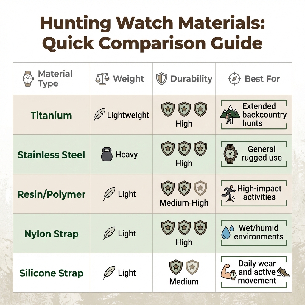 Hunting Watch Materials Comparison: Weight, Durability and Best Use Cases