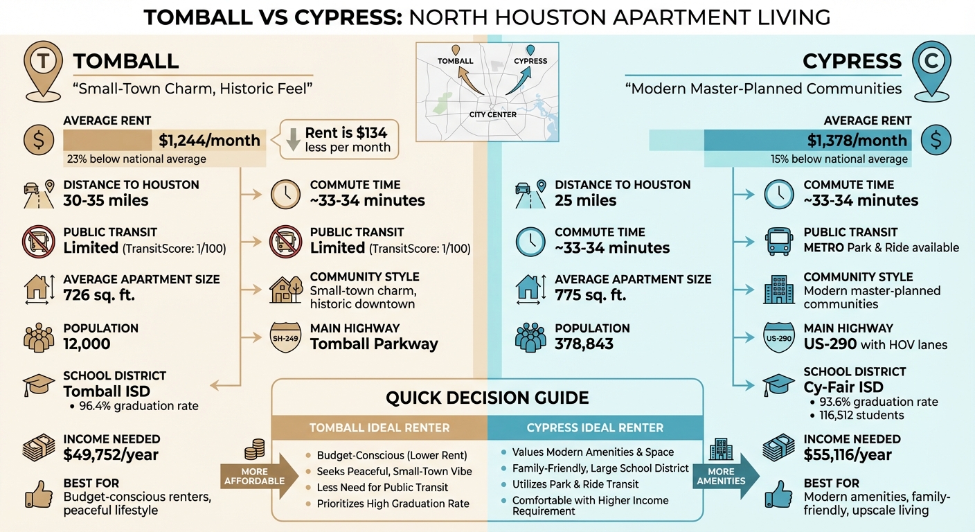 Tomball vs Cypress North Houston Apartment Comparison
